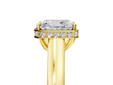 Yellow gold Radiant Cut Solitaire Diamond Engagement Ring with Four-Prong Setting and Tapered Band_12