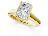 Yellow gold Radiant Cut Solitaire Diamond Engagement Ring with Four-Prong Setting and Tapered Band_8