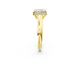Yellow gold Radiant Cut Solitaire Diamond Engagement Ring with Four-Prong Setting and Tapered Band_9