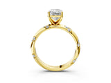 Yellow gold Radiant Cut Solitaire Diamond Engagement Ring with Twisted Pave Band and Four-Prong Setting_6