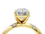 Yellow gold Radiant Cut Solitaire Diamond Engagement Ring with Twisted Pave Band and Four-Prong Setting_7