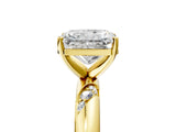 Yellow gold Radiant Cut Solitaire Diamond Engagement Ring with Twisted Pave Band and Four-Prong Setting_8
