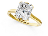 10K Yellow Gold 1.02 Carat E VS1 Radiant Diamond Solitaire Ring with Flower Prong Setting and Classic Band