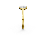 10K Yellow Gold 1.02 Carat E VS1 Radiant Diamond Solitaire Ring with Flower Prong Setting and Classic Band