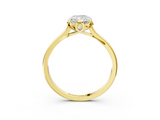 10K Yellow Gold 1.02 Carat E VS1 Radiant Diamond Solitaire Ring with Flower Prong Setting and Classic Band