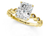 Yellow gold Radiant Cut Solitaire Diamond Ring with Infinity Twist Band and Four-Prong Setting_10