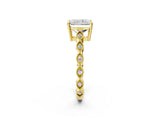 Yellow gold Radiant Cut Solitaire Diamond Ring with Infinity Twist Band and Four-Prong Setting_11
