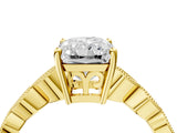 Yellow gold Radiant Cut Solitaire Diamond Ring with Infinity Twist Band and Four-Prong Setting_13