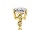 Yellow gold Radiant Cut Solitaire Diamond Ring with Infinity Twist Band and Four-Prong Setting_14