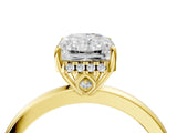 Yellow gold Radiant Cut Solitaire Diamond Ring with Prong Setting and Plain Band_11