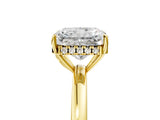 Yellow gold Radiant Cut Solitaire Diamond Ring with Prong Setting and Plain Band_12