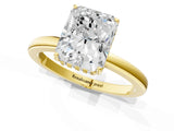 Yellow gold Radiant Cut Solitaire Diamond Ring with Prong Setting and Plain Band_8