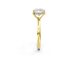 Yellow gold Radiant Cut Solitaire Diamond Ring with Prong Setting and Plain Band_9