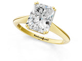 Yellow gold Radiant Cut Solitaire Diamond Ring with Six-Prong Setting and Classic Band_4