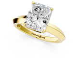 Yellow gold Radiant Cut Solitaire Engagement Ring with Flat Band and Four-Prong Setting 1