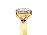 Yellow gold Radiant Cut Solitaire Engagement Ring with Flat Band and Four-Prong Setting 5