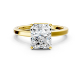 Yellow gold Radiant Cut Solitaire Engagement Ring with Four-Prong Setting on a Classic Band_36