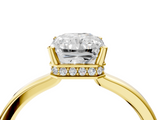 Yellow gold Radiant Cut Solitaire Engagement Ring with Four-Prong Setting on a Classic Band_40