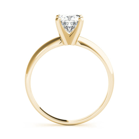 Yellow gold Radiant Cut Solitaire Engagement Ring with Round Band and Four-Prong Setting 1
