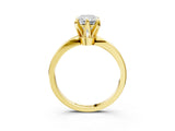 Yellow gold Radiant Cut Solitaire Engagement Ring with Six-Prong Setting and Tapered Band_10