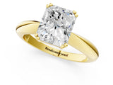 Yellow gold Radiant Cut Solitaire Engagement Ring with Tapered Band and Four-Prong Setting 1