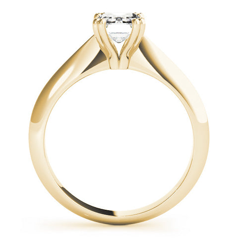 Yellow gold Radiant Cut Solitaire Engagement Ring with Tapered Band and Four-Prong Setting 1