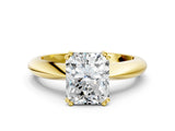 Yellow gold Radiant Cut Solitaire Engagement Ring with Tapered Band and Four-Prong Setting