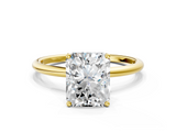 Yellow gold Radiant Cut Solitaire Engagement Ring with Thin Band and Four-Prong Setting_3