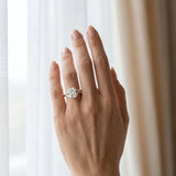 Yellow gold Radiant Cut Solitaire Floral Diamond Ring with Four-Prong Setting_12