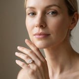 Yellow gold Radiant Cut Solitaire Floral Diamond Ring with Four-Prong Setting_13
