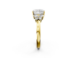 Yellow gold Radiant Cut Solitaire Floral Diamond Ring with Four-Prong Setting_52