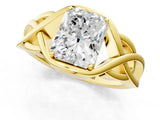 Yellow gold Radiant Cut Solitaire Intertwined Band Prong Setting Ring_11