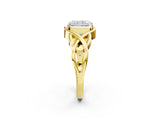 Yellow gold Radiant Cut Solitaire Intertwined Band Prong Setting Ring_12