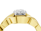 Yellow gold Radiant Cut Solitaire Intertwined Band Prong Setting Ring_14