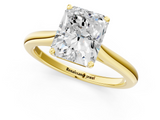 Yellow gold Radiant Cut Solitaire Ring with Cathedral Band and Four-Prong Setting_69