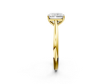 Yellow gold Radiant Cut Solitaire Ring with Cathedral Band and Four-Prong Setting_70