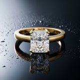 Yellow gold Radiant Cut Solitaire Ring with Four-Prong Setting and Classic Band_15