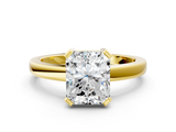 Yellow gold Radiant Cut Solitaire Ring with Four-Prong Setting and Classic Band_58