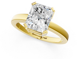 Yellow gold Radiant Cut Solitaire Ring with Four-Prong Setting and Classic Band_59