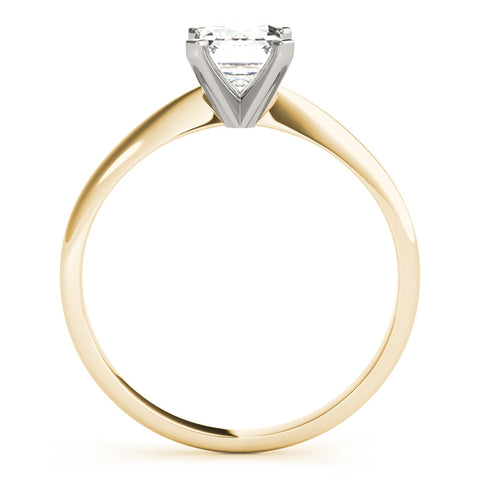 Yellow gold Radiant Cut Solitaire Ring with Four-Prong Setting on a Classic Band 1