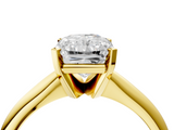Yellow gold Radiant Cut Solitaire Ring with Four-Prong Setting on a Classic Band_44