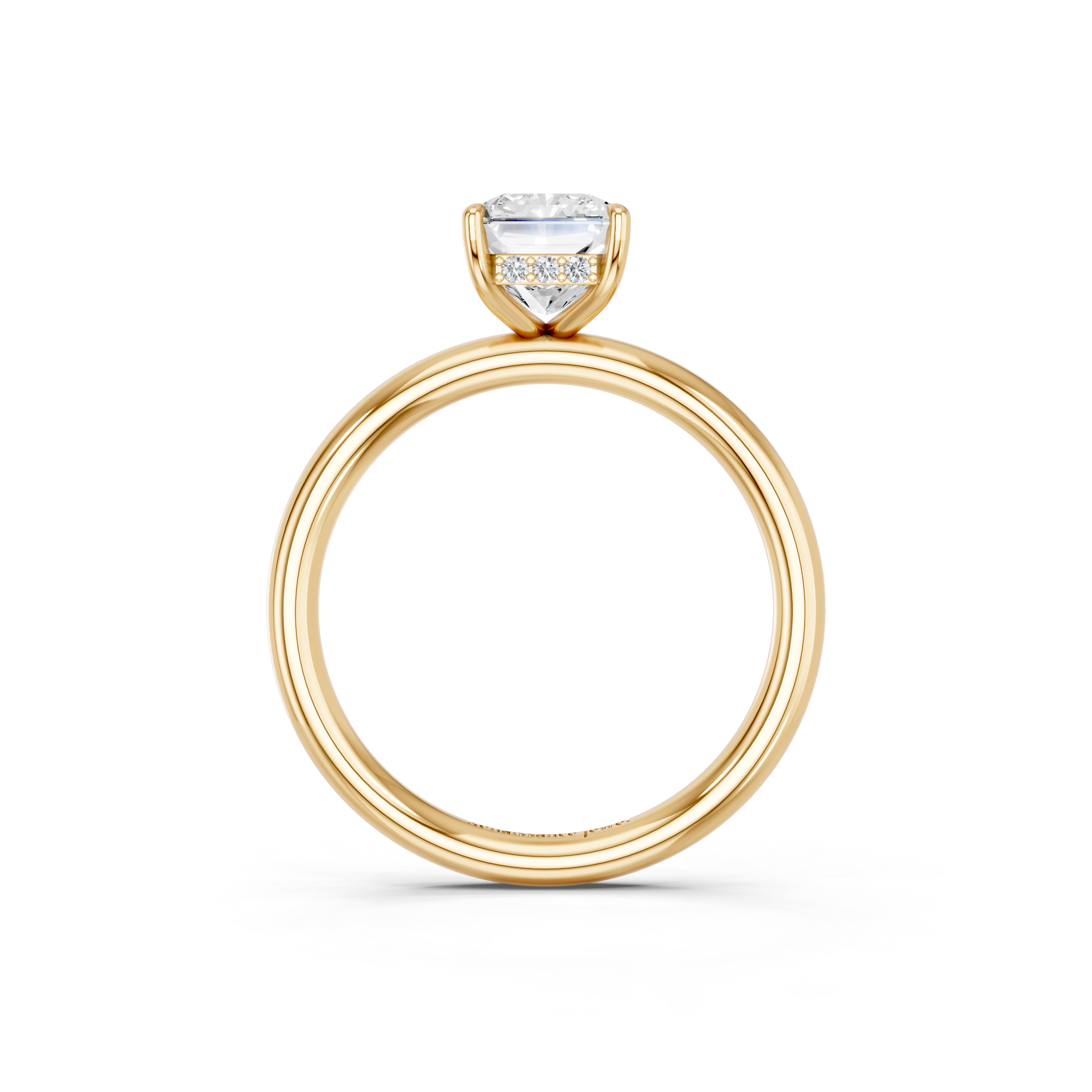 Yellow gold Radiant Cut Solitaire Ring with Thin Band and Four-Prong Setting_27