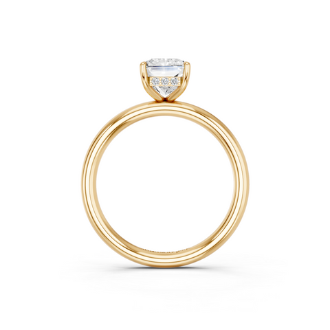 Yellow gold Radiant Cut Solitaire Ring with Thin Band and Four-Prong Setting_27