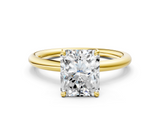 Yellow gold Radiant Cut Solitaire Ring with Thin Band and Four-Prong Setting_46