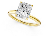 Yellow gold Radiant Cut Solitaire Ring with Thin Band and Four-Prong Setting_47