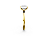 Yellow gold Radiant Cut Solitaire Ring with Thin Band and Four-Prong Setting_48