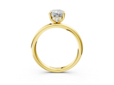 Yellow gold Radiant Cut Solitaire Ring with Thin Band and Four-Prong Setting_49