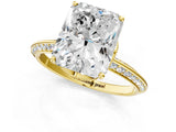 Yellow gold Radiant Cut Solitaire Split Shank Pave Diamond Engagement Ring with Four-Prong Setting_38