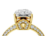 Yellow gold Radiant Cut Solitaire Split Shank Pave Diamond Engagement Ring with Four-Prong Setting_41