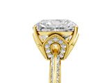 Yellow gold Radiant Cut Solitaire Split Shank Pave Diamond Engagement Ring with Four-Prong Setting_42
